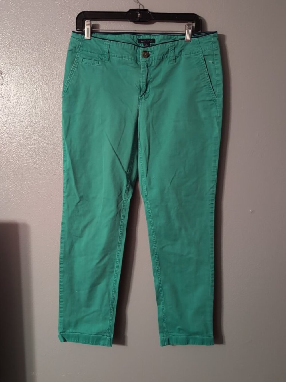 Tommy Hilfiger Green Women's Chino Skinny Leg Pants Size 8 Pockets - Picture 2 of 10